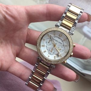 Michael kors silver and gold watch
